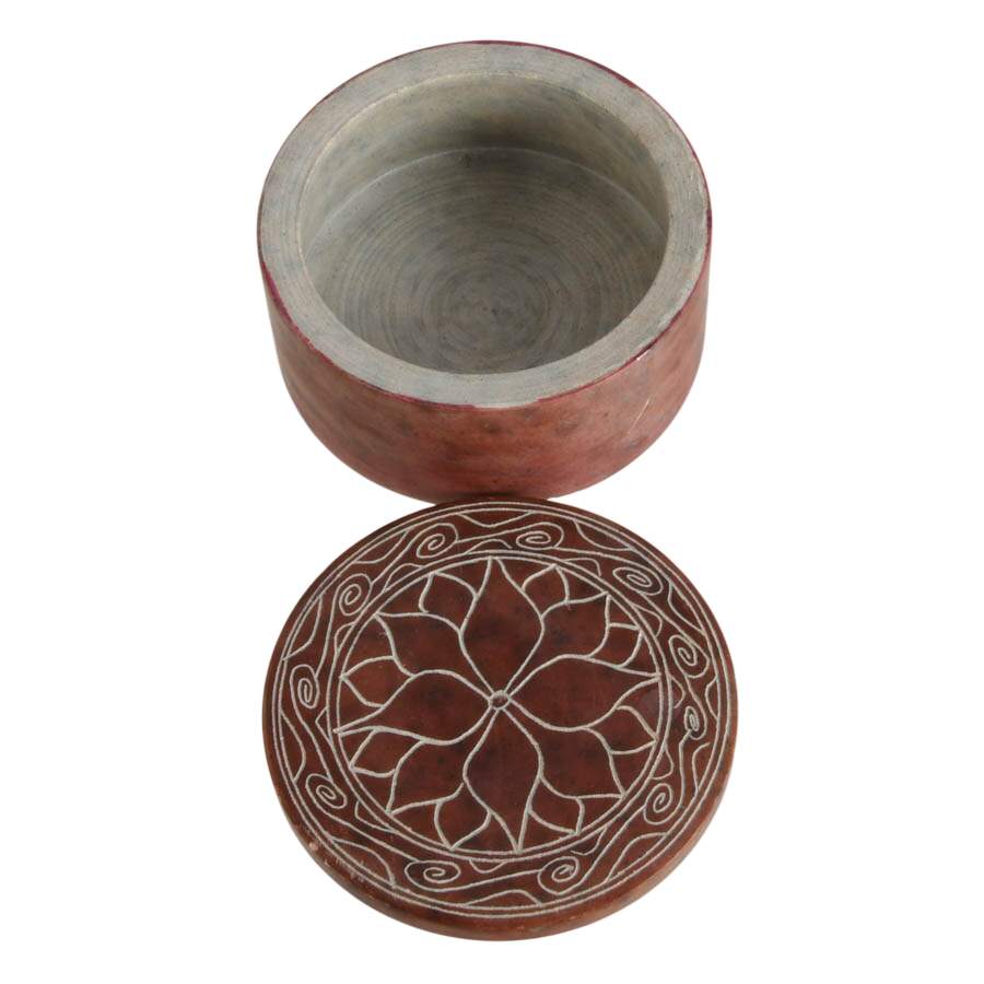 Set of Four Hand-Carved Stone Jewelry Boxes-9