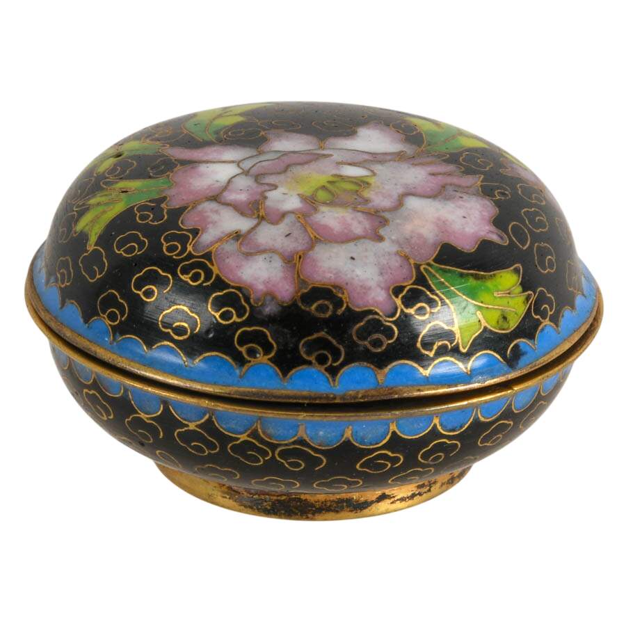Trio of Cloisonné and Hand-Painted Chinese Trinket Boxes-5