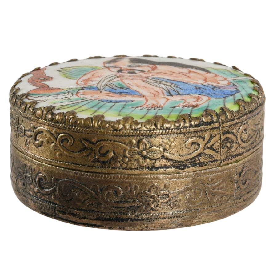 Trio of Cloisonné and Hand-Painted Chinese Trinket Boxes-4