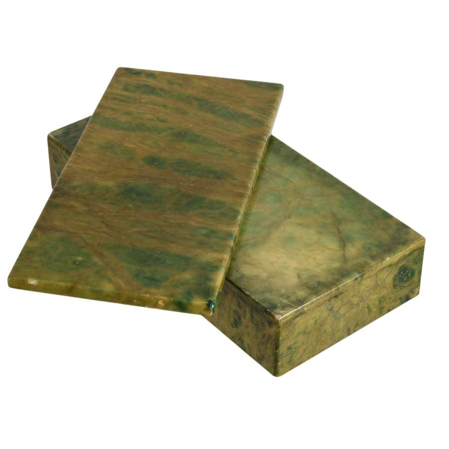 Hand-Carved Italian Green Alabaster Marble Box-9