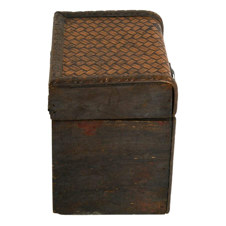 Antique Chinese Wood and Metal Chabako Box-5