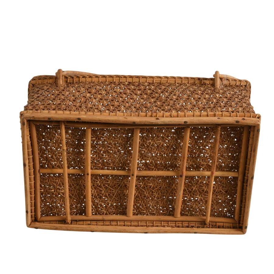 Antique Hand-Woven Rattan Potluck Basket-7