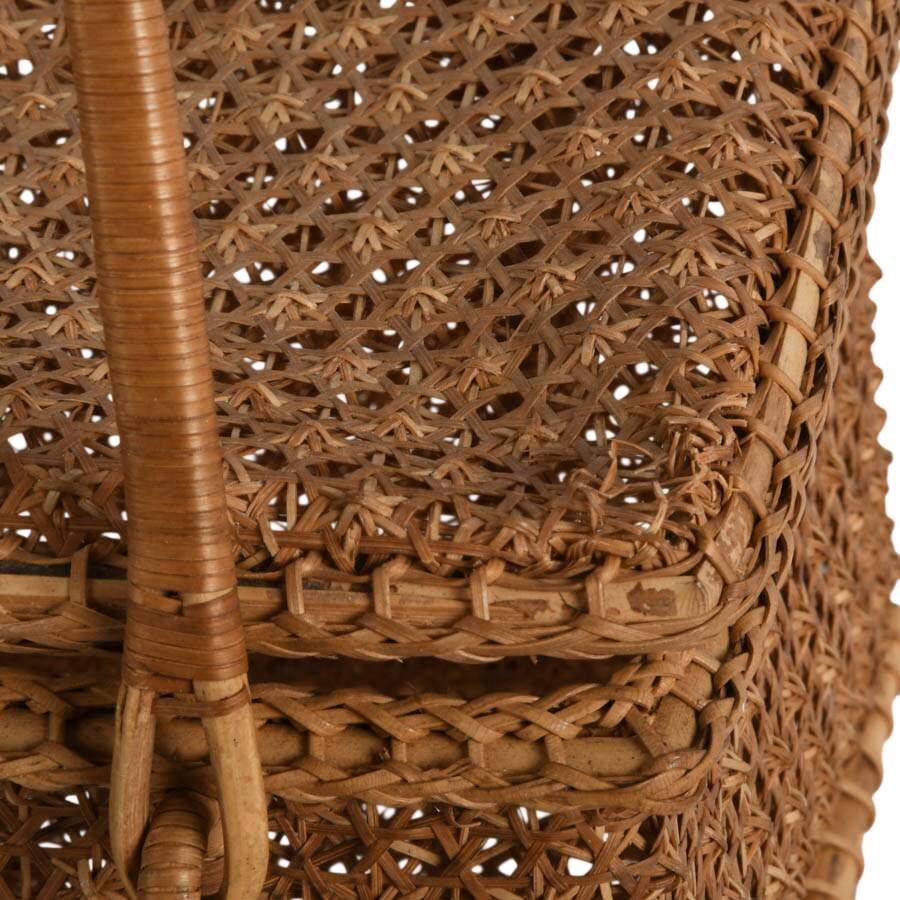 Antique Hand-Woven Rattan Potluck Basket-3
