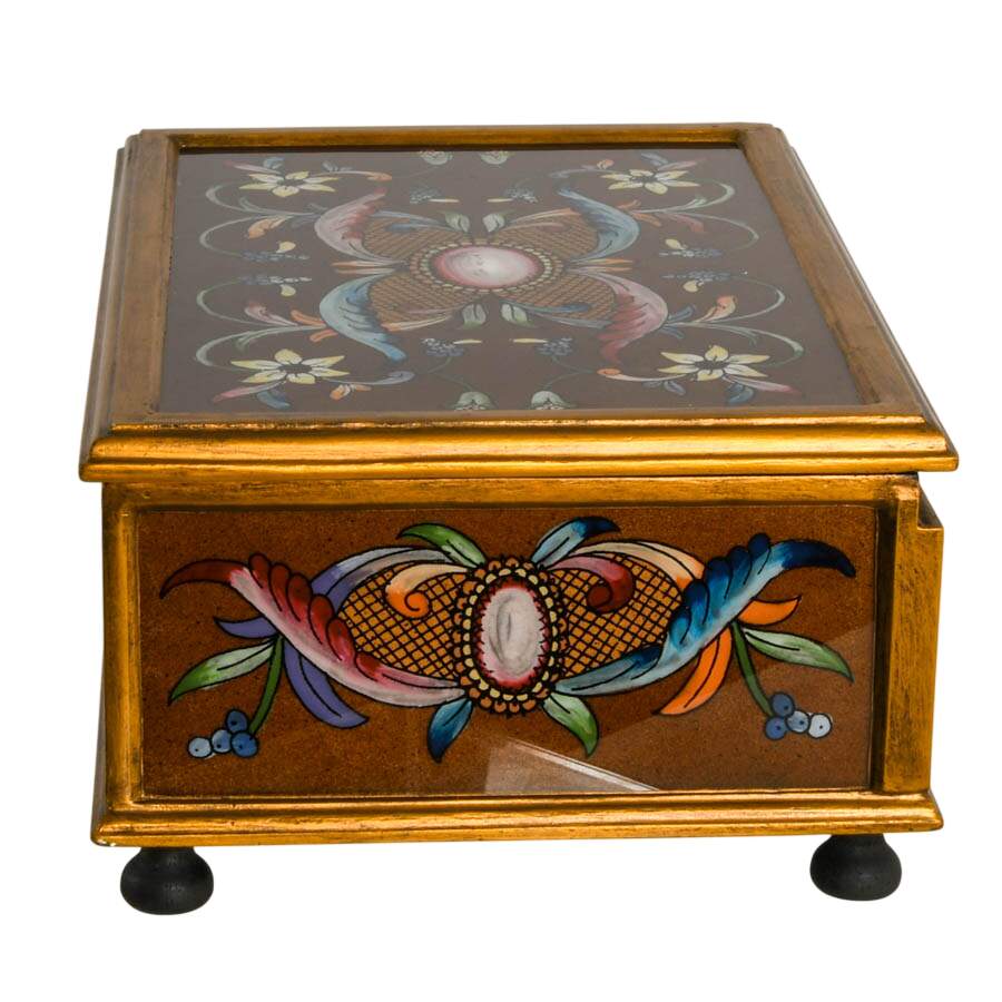 Hand-Painted Filigree Wood Jewelry Organizer by Art by Hand-4