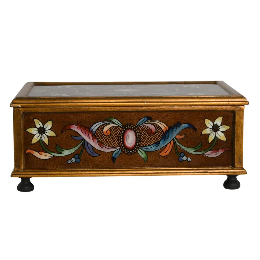 Hand-Painted Filigree Wood Jewelry Organizer by Art by Hand-1