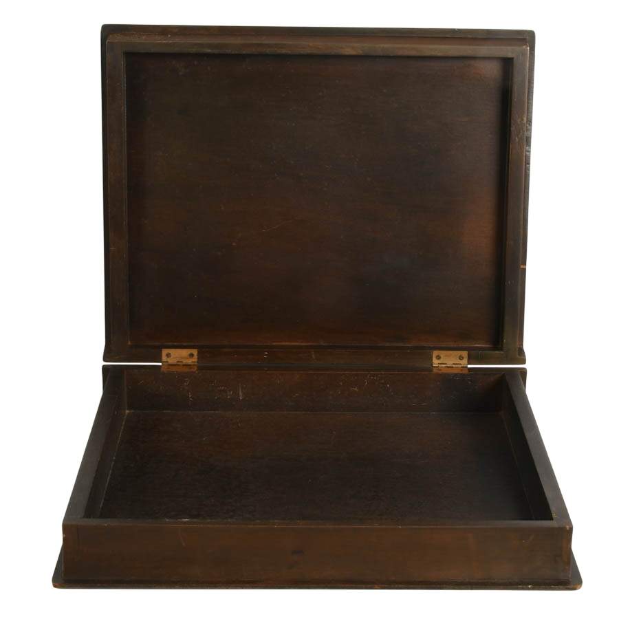Antique Decorative Wooden Book Box Depicting Rembrandt-5