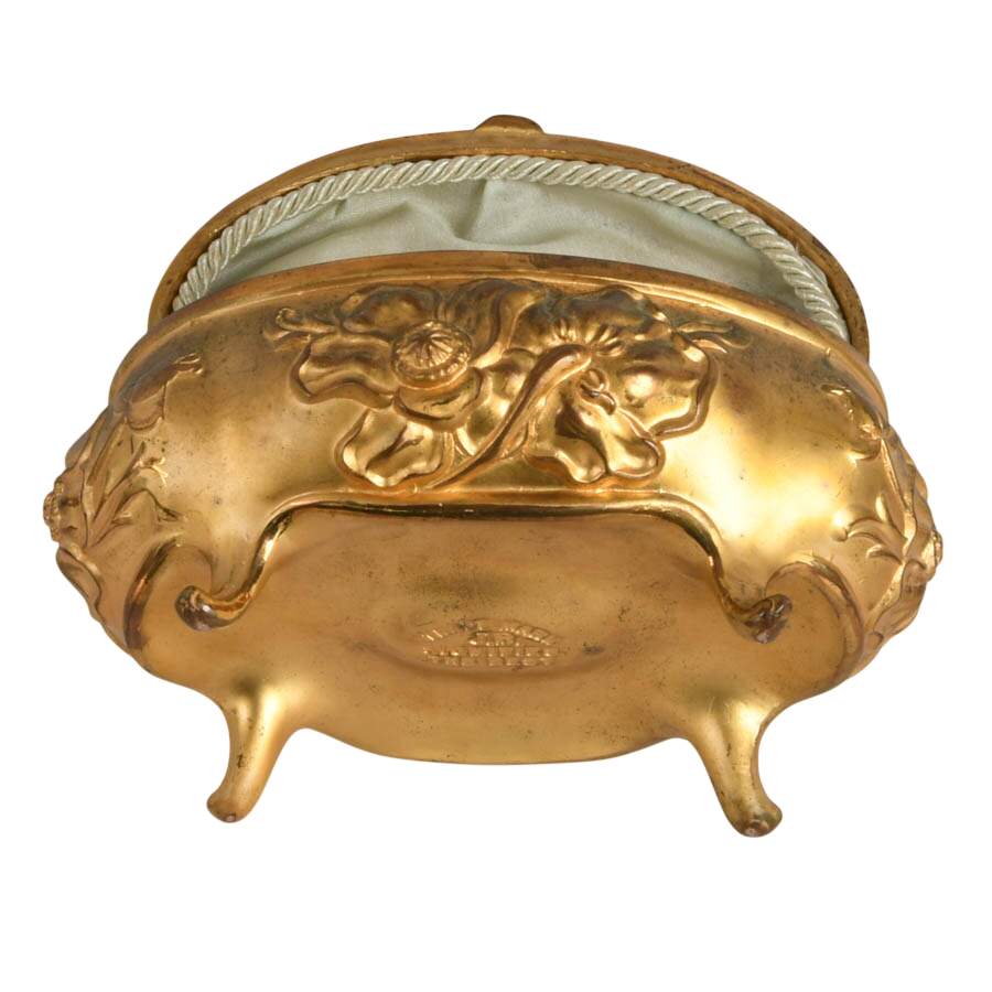 Antique J.B. Signifes Metal Jewelry Box-9