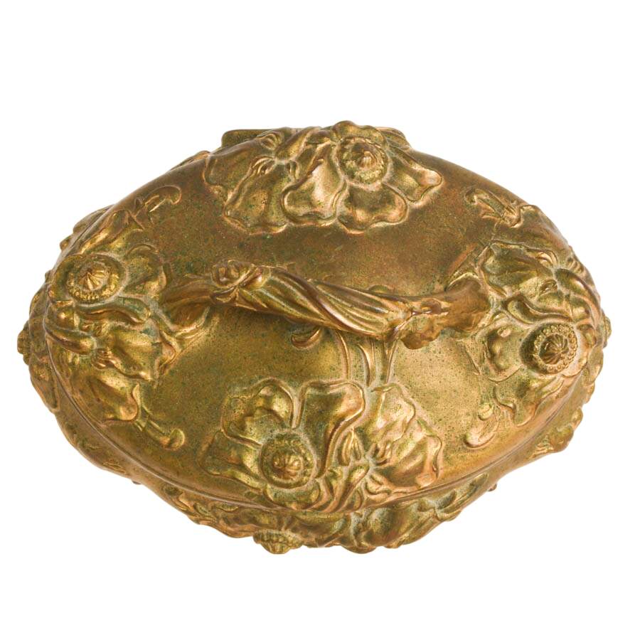 Antique J.B. Signifes Metal Jewelry Box-5