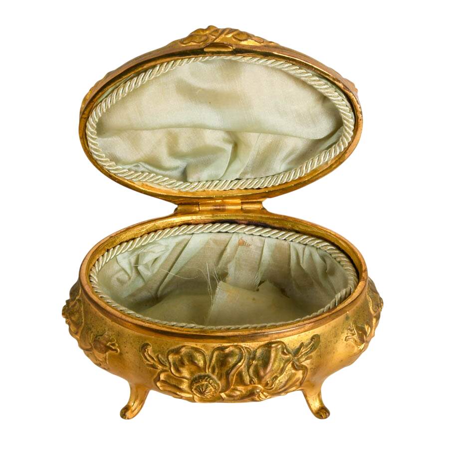Antique J.B. Signifes Metal Jewelry Box-4
