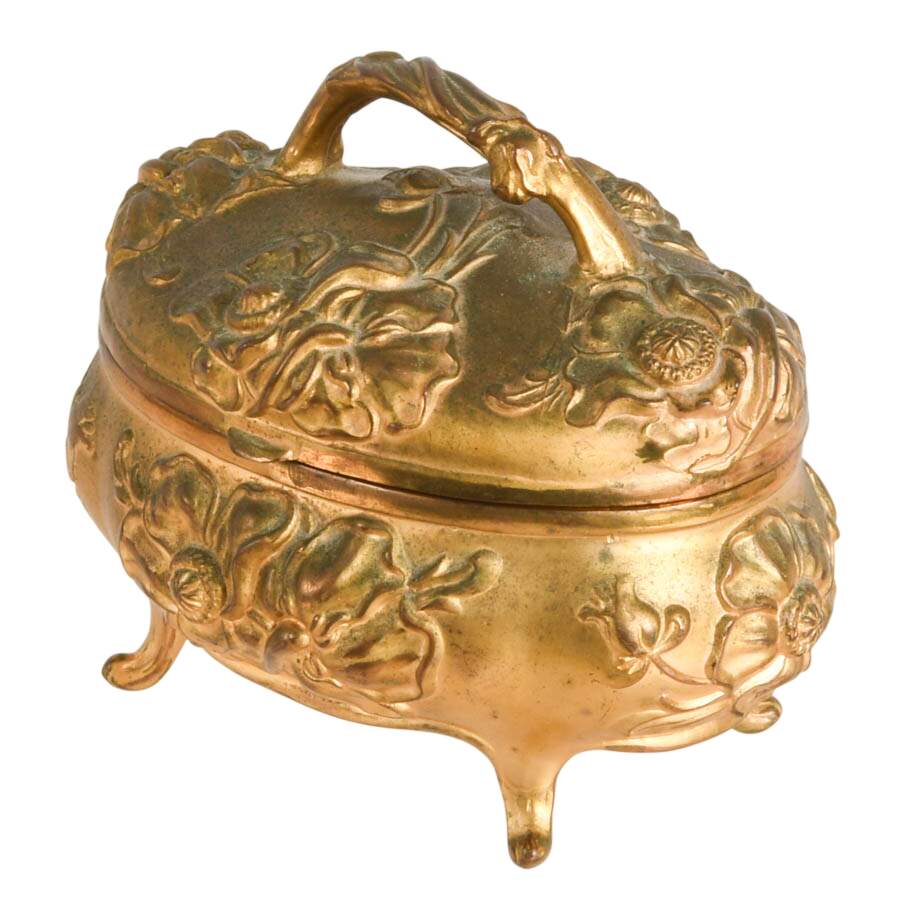 Antique J.B. Signifes Metal Jewelry Box-3