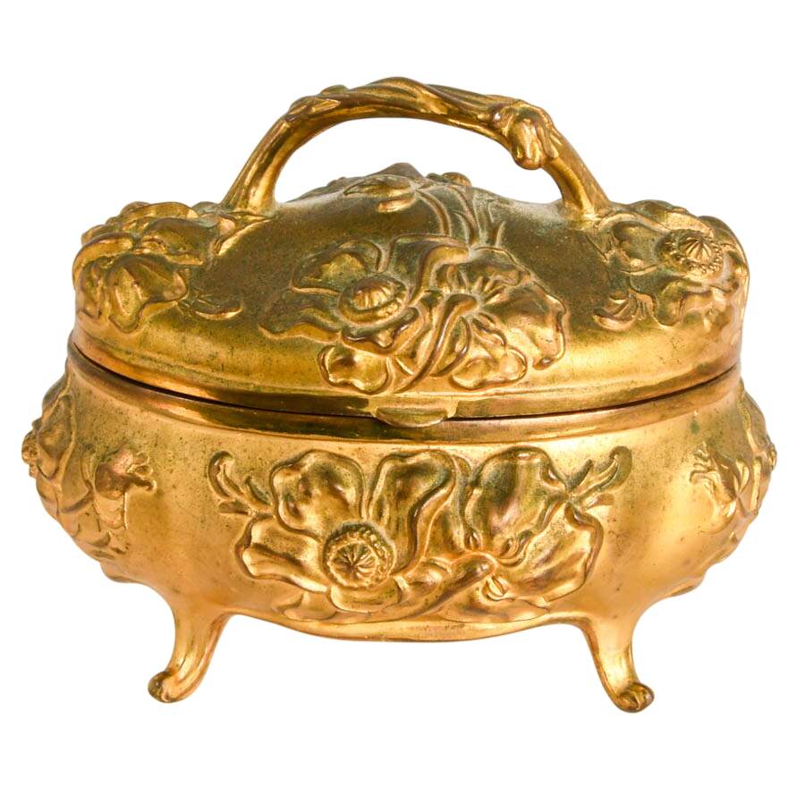 Antique J.B. Signifes Metal Jewelry Box-1