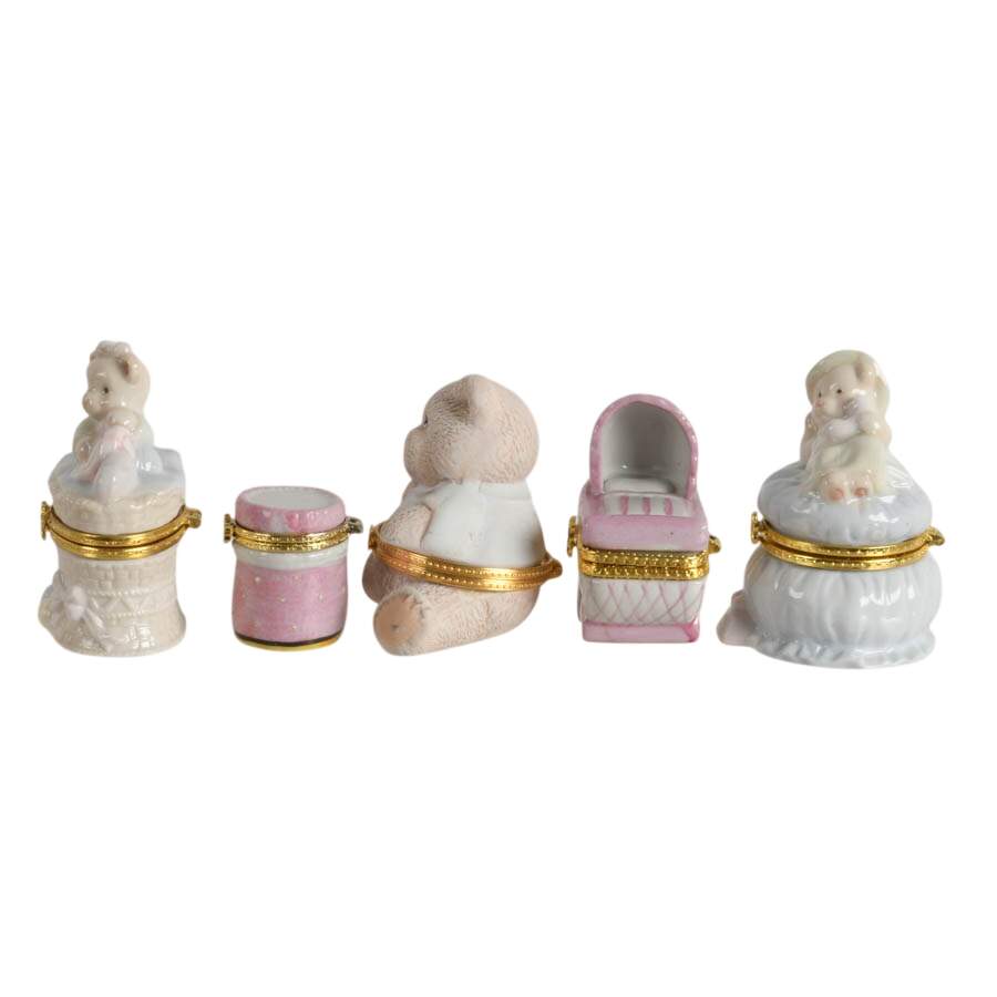 Five-Piece Porcelain Baby Girl Trinket Boxes-2