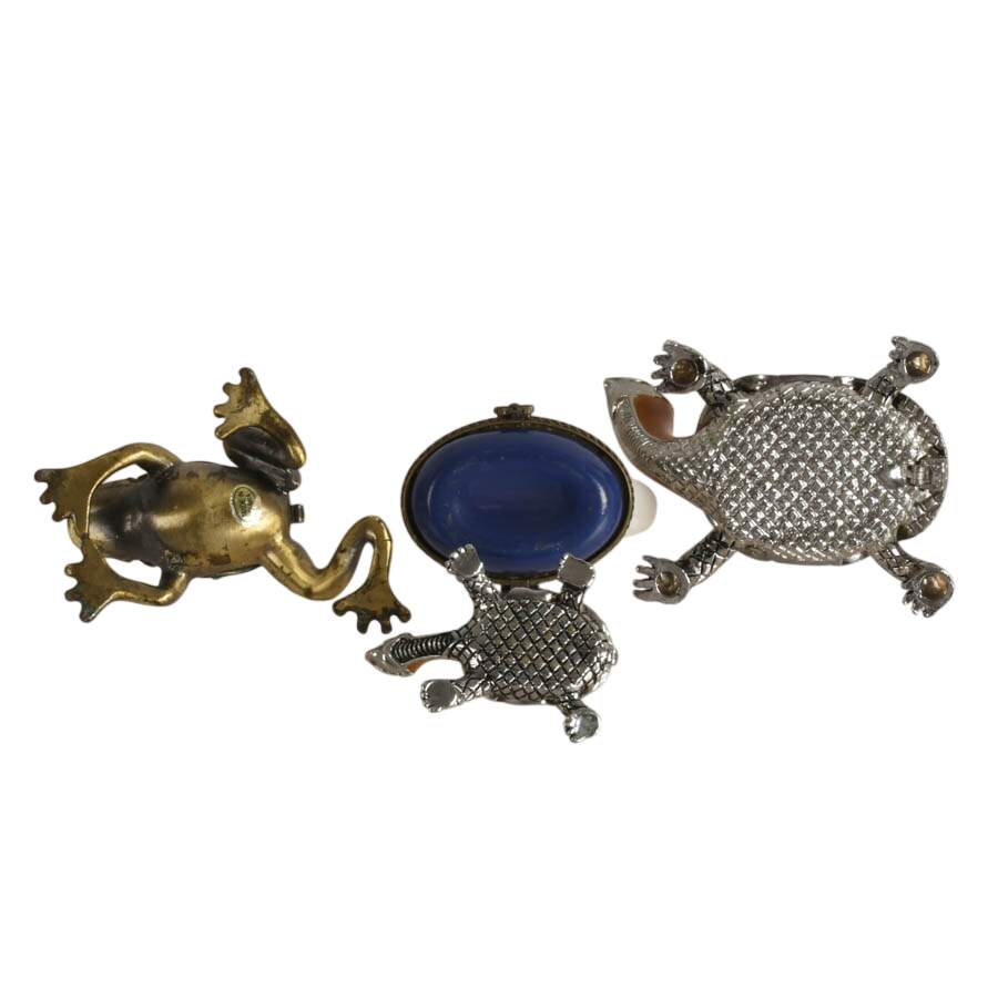 Four Porcelain and Metal Animal Jewelry Boxes-11