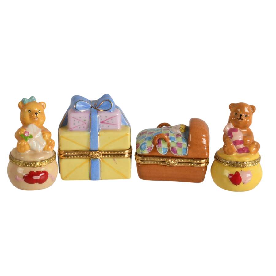Four Porcelain Baby Trinket Boxes-1