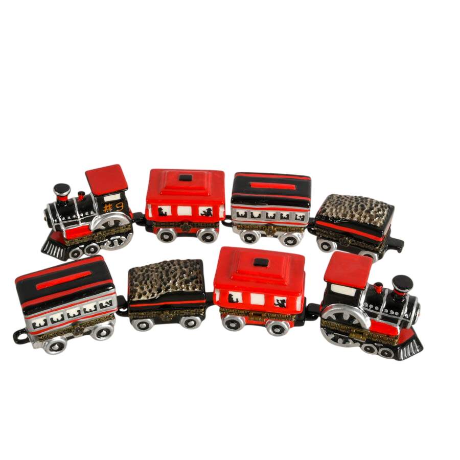 Six Porcelain Transportation Trinket Boxes-3
