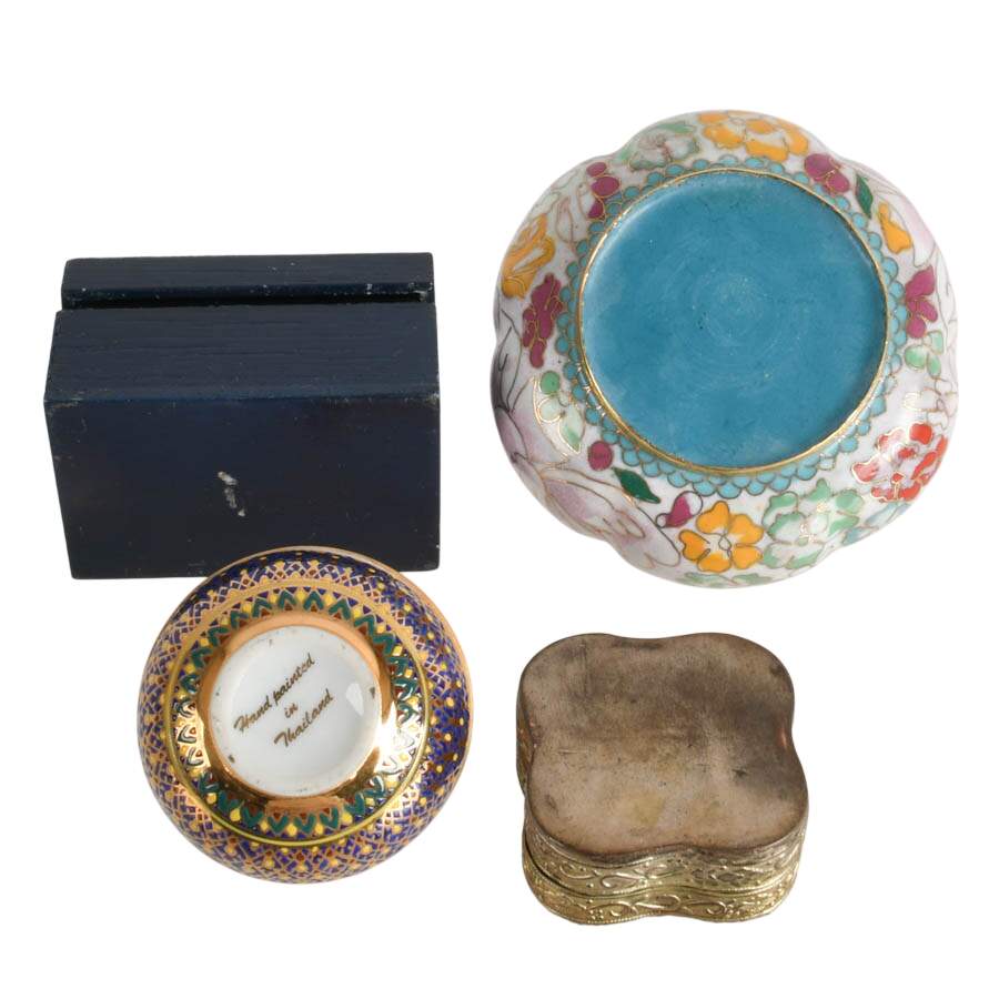 Four Asian Mixed Media Jewelry Boxes-8