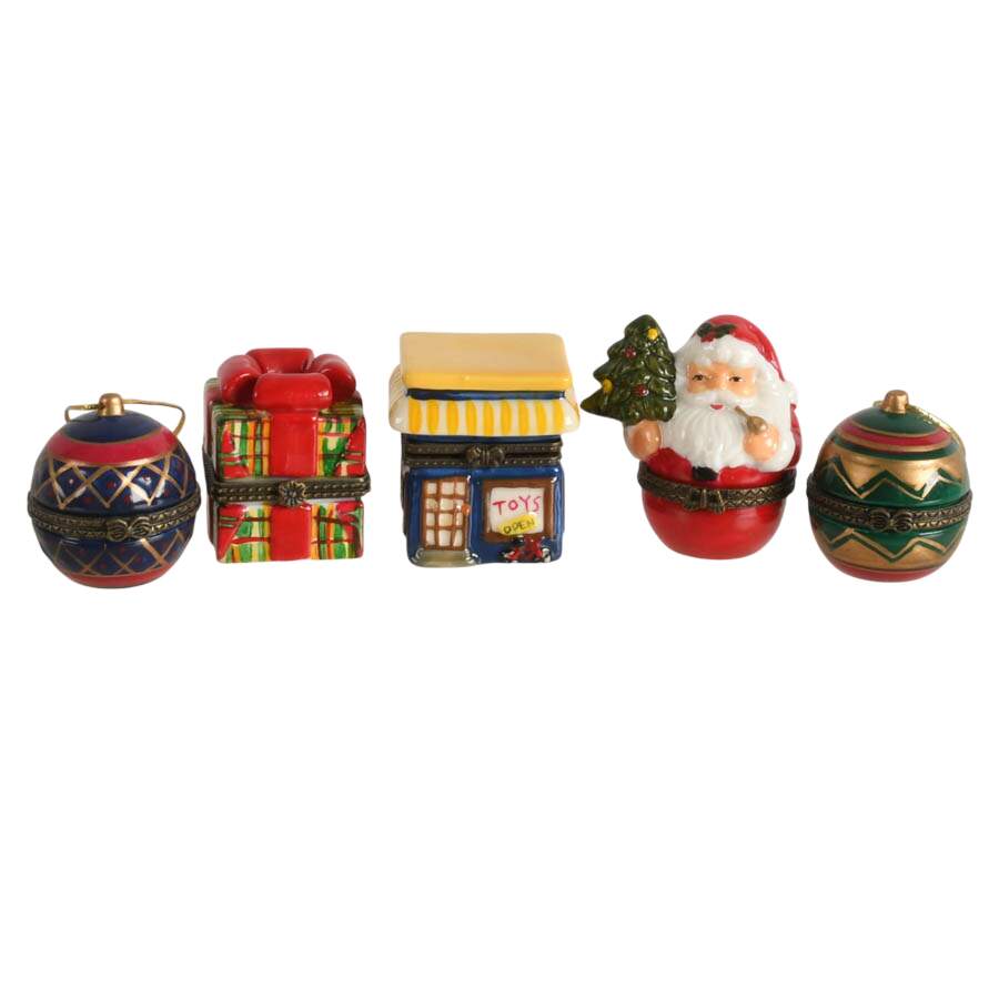 Five-Piece Christmas Love Porcelain Jewelry Boxes-1