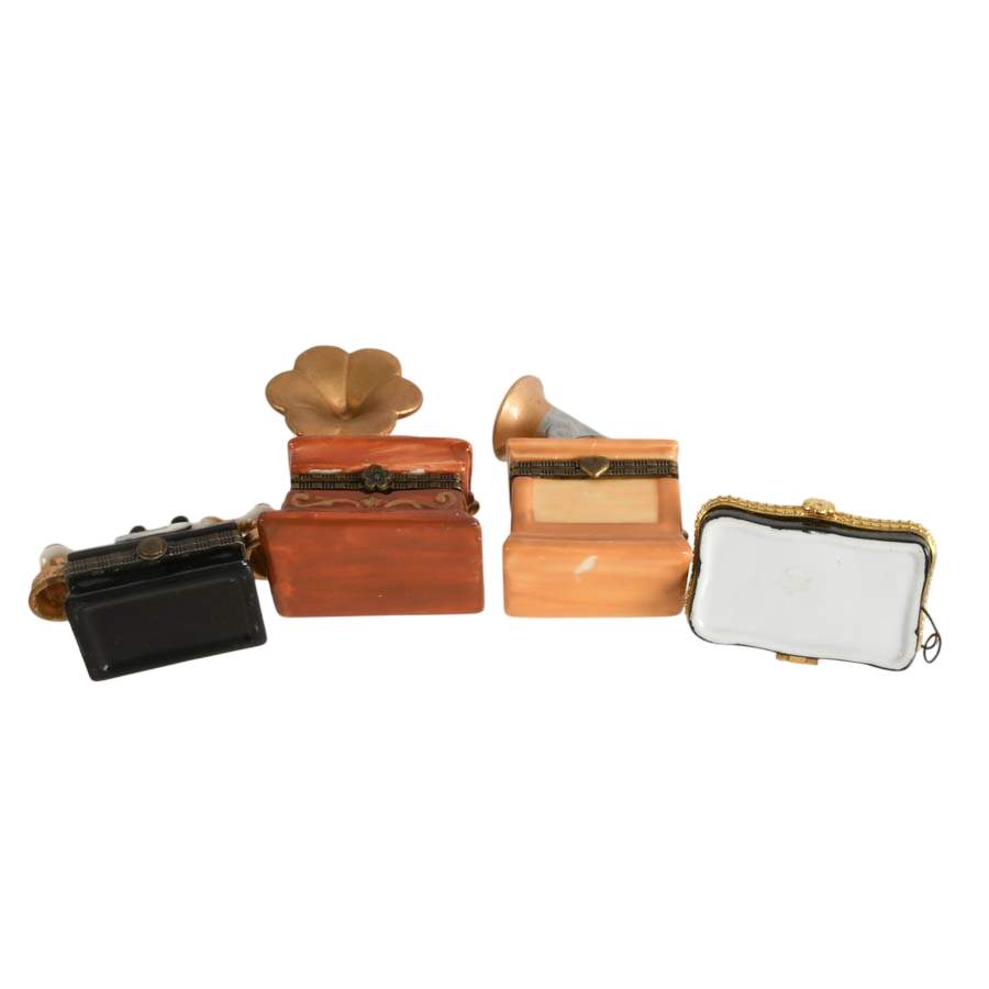 Four-Piece Vintage Hi-Fi Equipment Porcelain Trinket Boxes-7