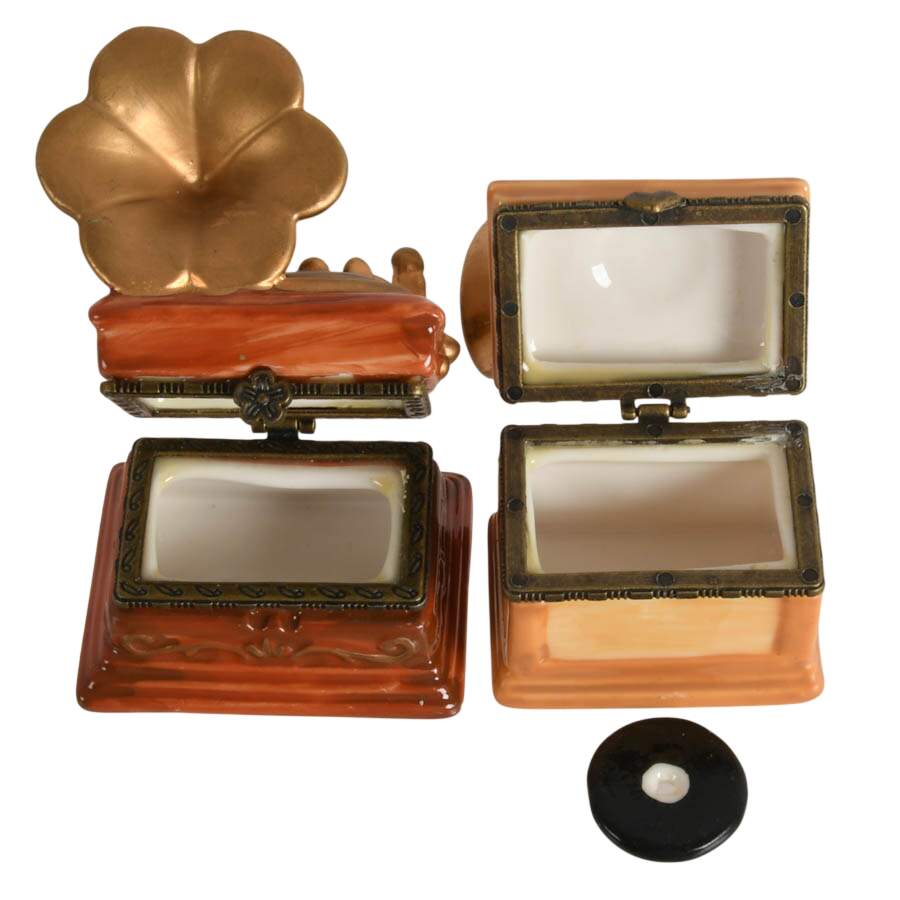 Four-Piece Vintage Hi-Fi Equipment Porcelain Trinket Boxes-6