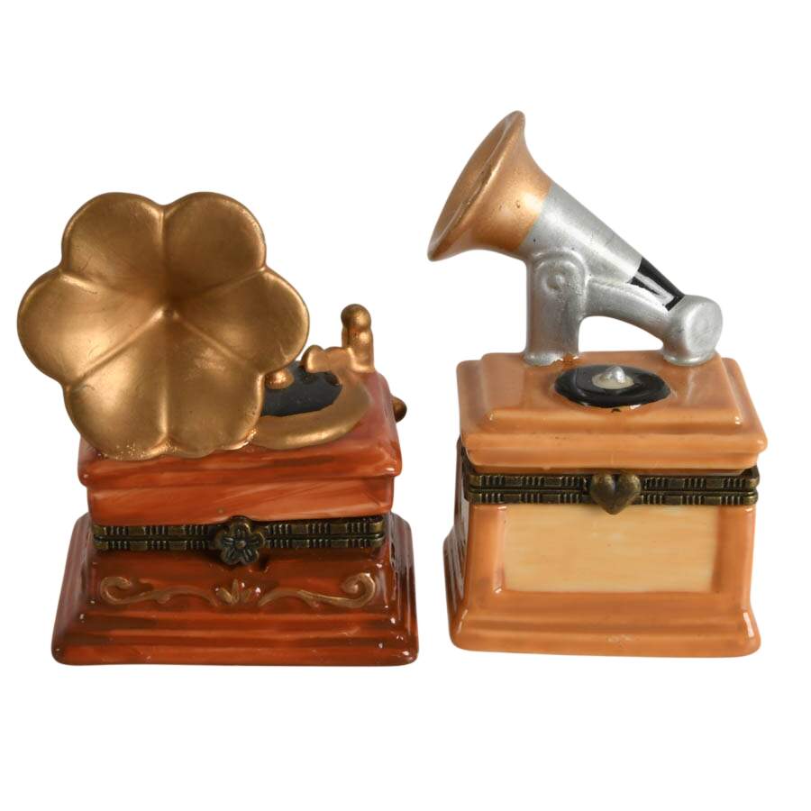 Four-Piece Vintage Hi-Fi Equipment Porcelain Trinket Boxes-5