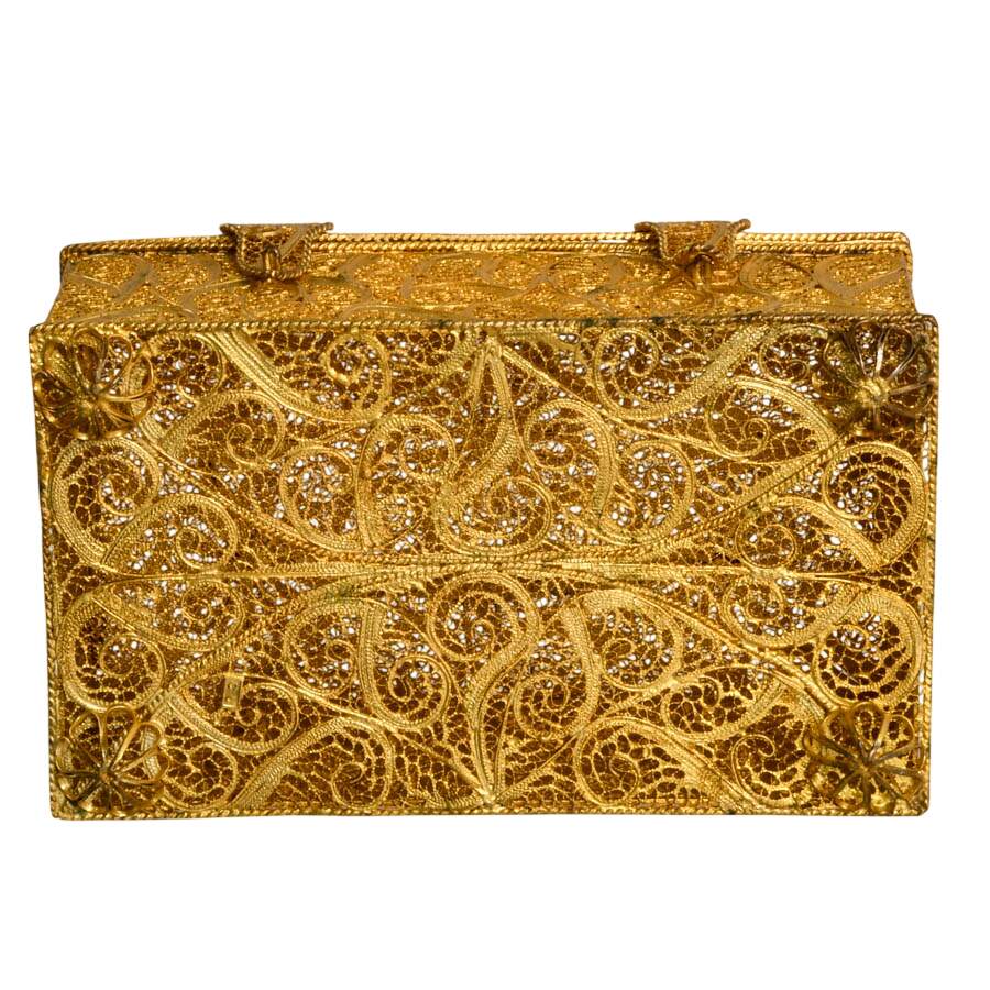 Handmade Portuguese Metal Filigree Jewelry Box-10