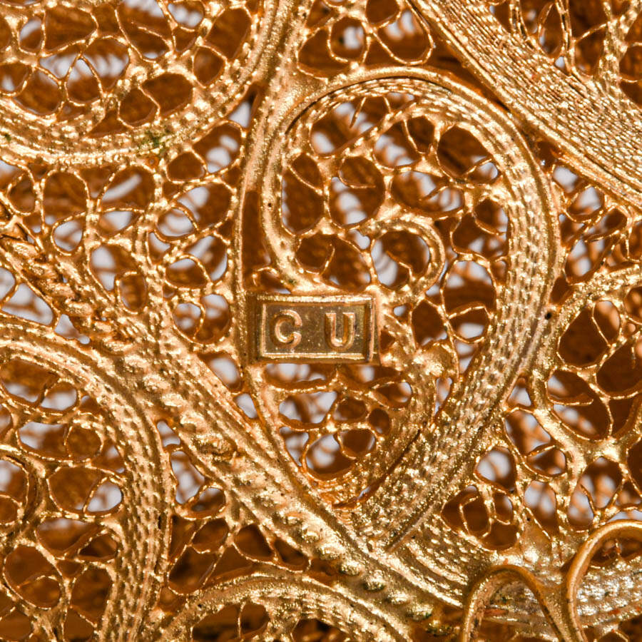 Handmade Portuguese Metal Filigree Jewelry Box-9