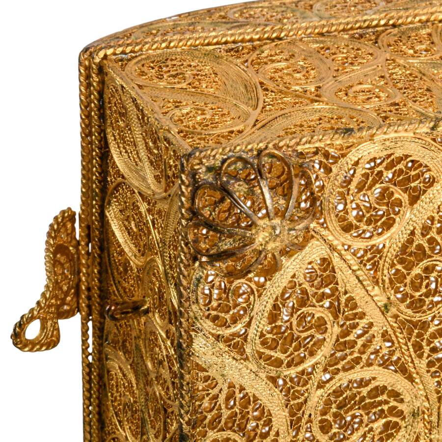 Handmade Portuguese Metal Filigree Jewelry Box-7