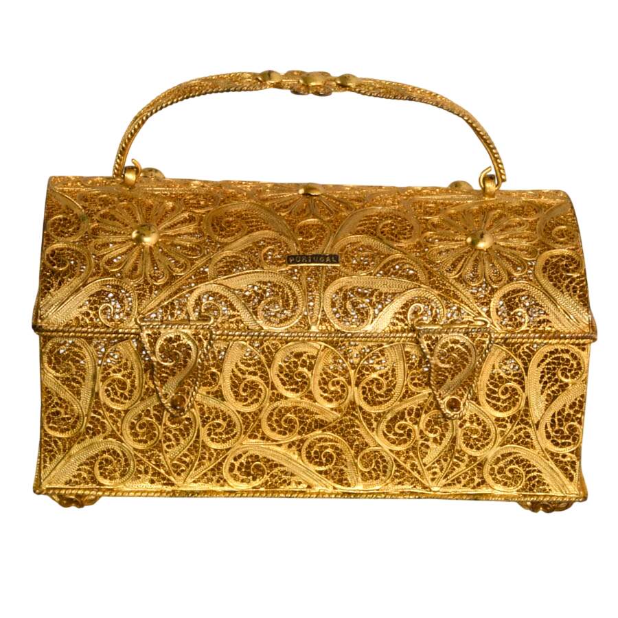 Handmade Portuguese Metal Filigree Jewelry Box-1