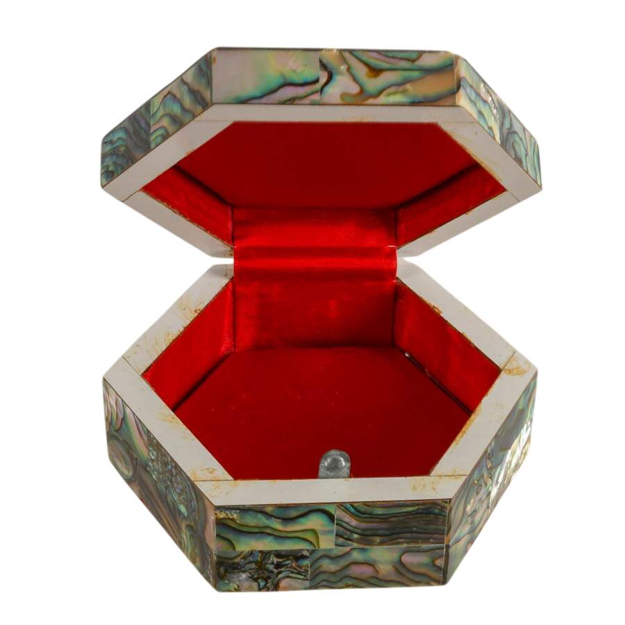 Hexagonal Abalone Shell Jewelry Box-7