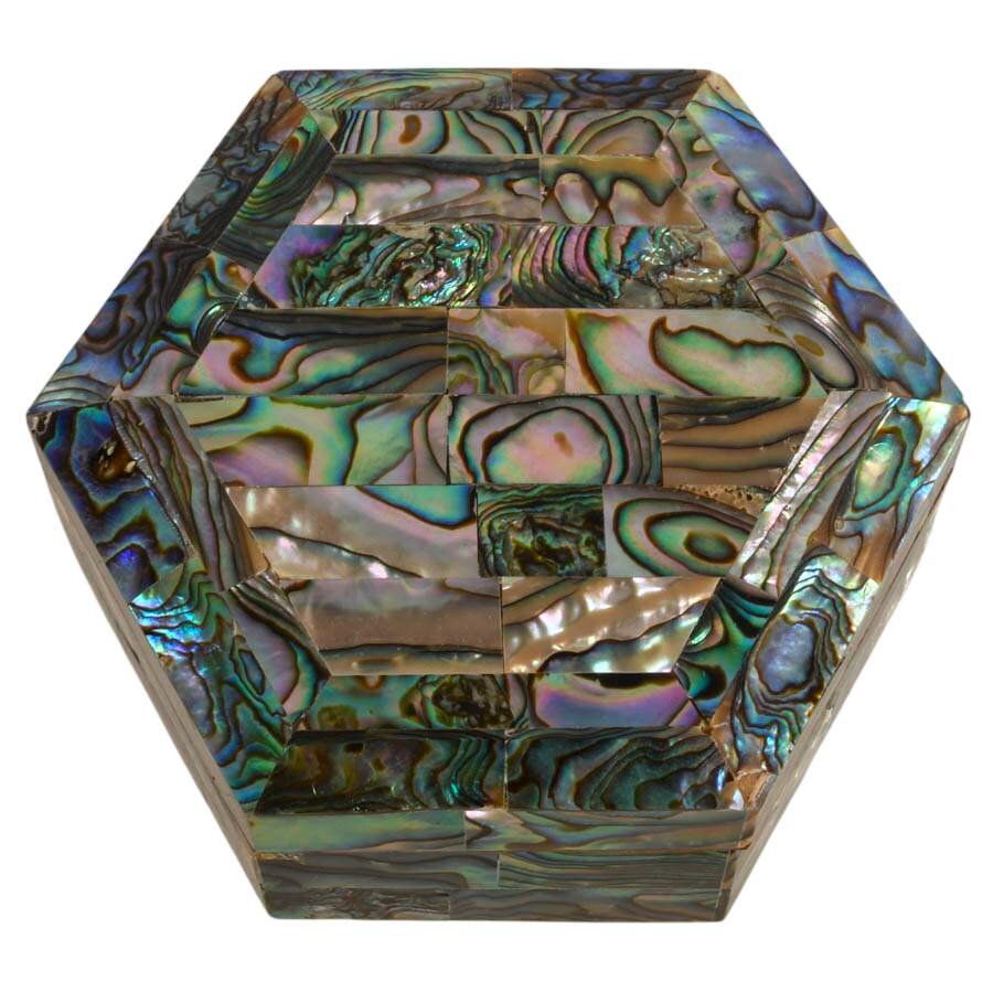 Hexagonal Abalone Shell Jewelry Box-2