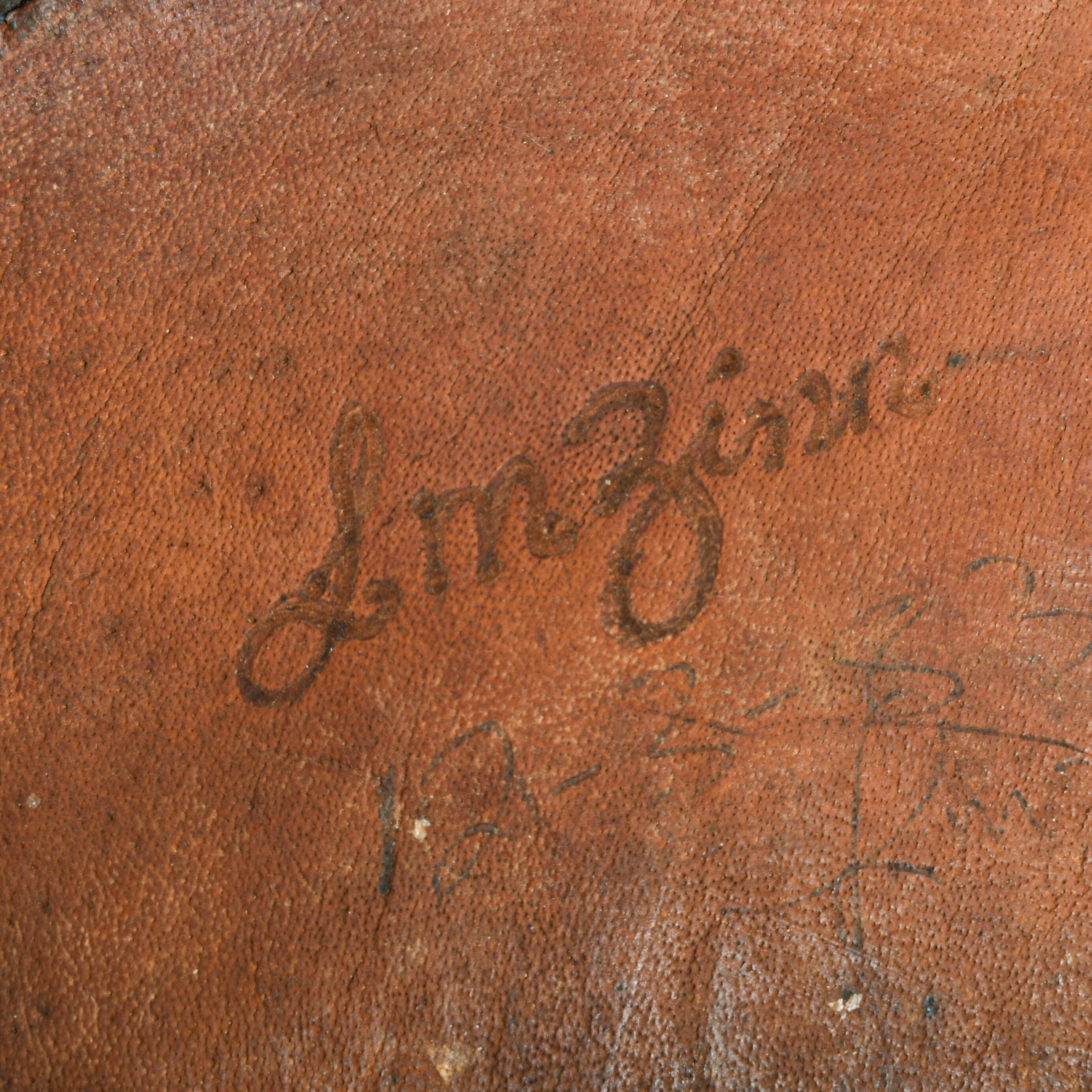 Signed L.M. Zinn Leather Native American Bust-5