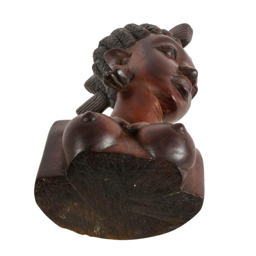Hand-Carved Ebony Wood Fulani Bust-7