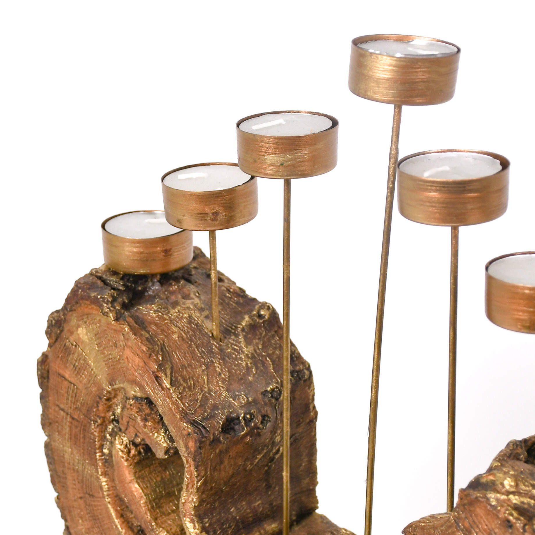 Signed Cheglakov Repurposed Fallen Wood Menorah Candleholder-6