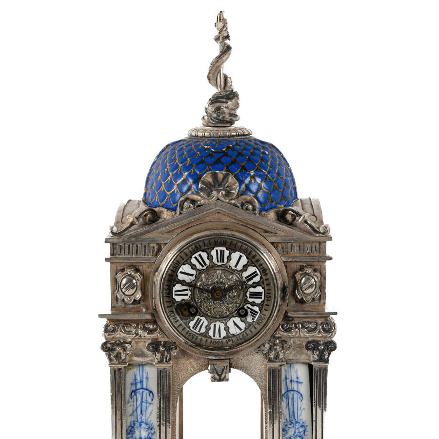 Antique French Clock Set with a Pair of Candelabras-10
