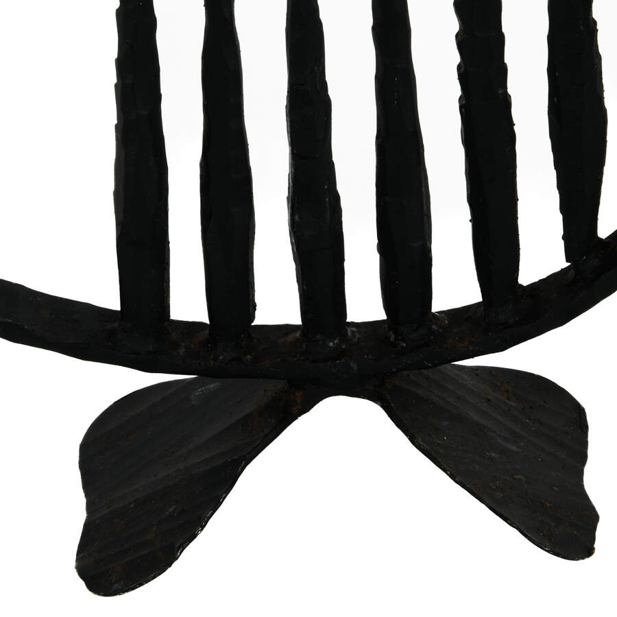 David Palombo Brutalist Hand-Forged Iron Menorah-7