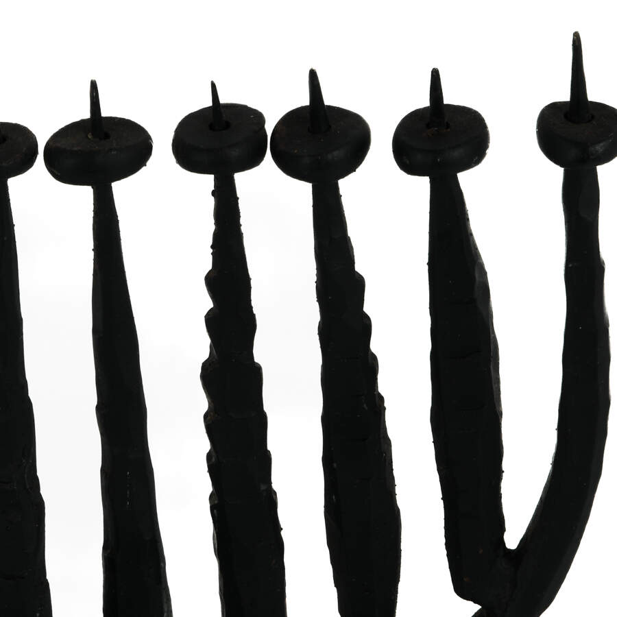 David Palombo Brutalist Hand-Forged Iron Menorah-6
