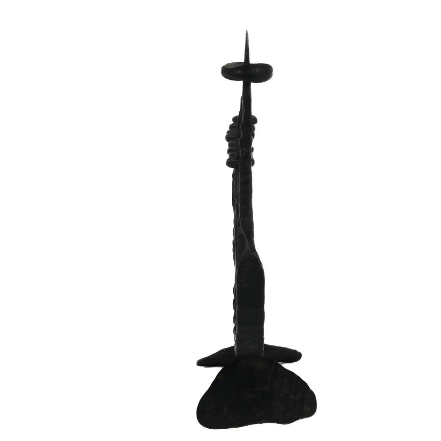 David Palombo Brutalist Hand-Forged Iron Menorah-5