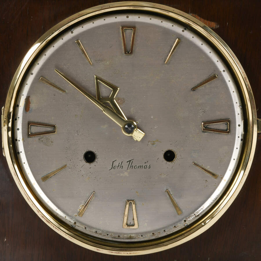 Mid-Century Modern Seth Thomas Mantel Clock with Franz Hermie Movement-6