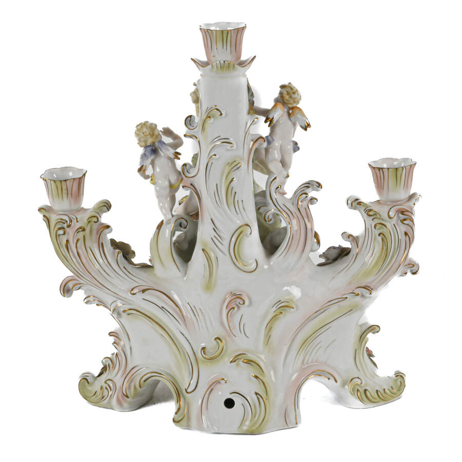 Italian Porcelain Figural Candelabra-4