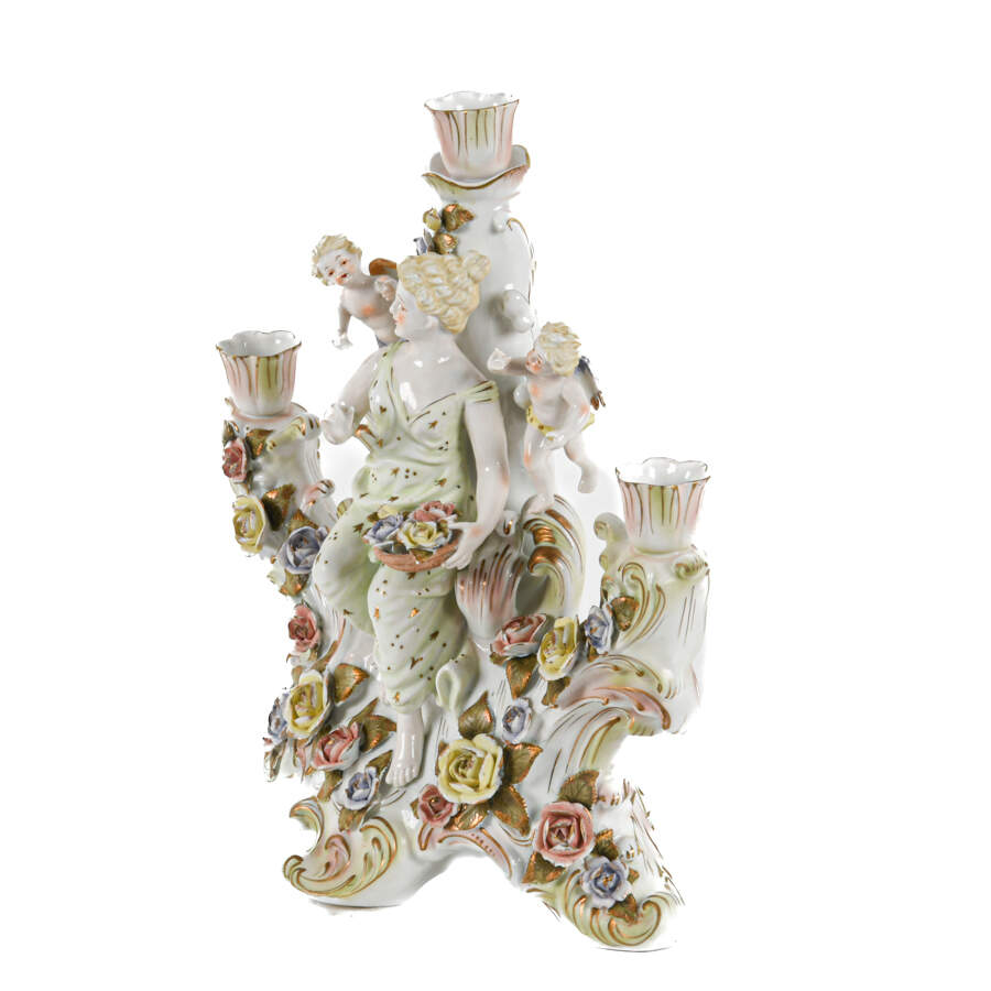 Italian Porcelain Figural Candelabra-2