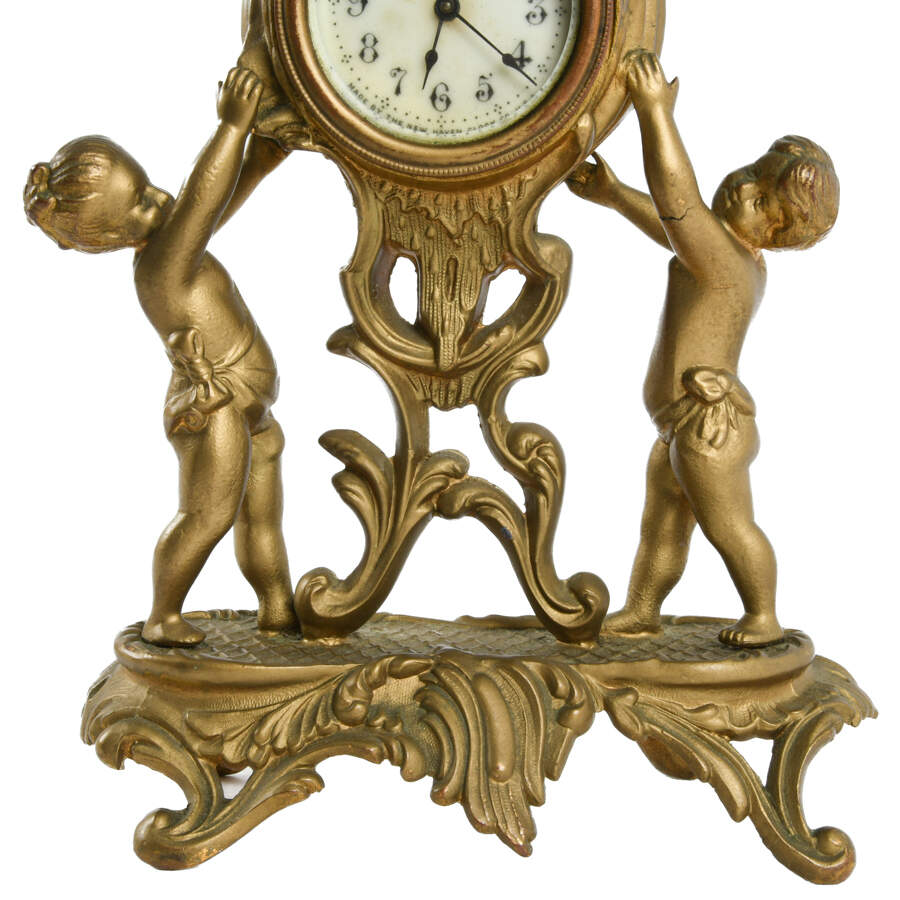 Antique New Haven Figural Mantel Clock-7