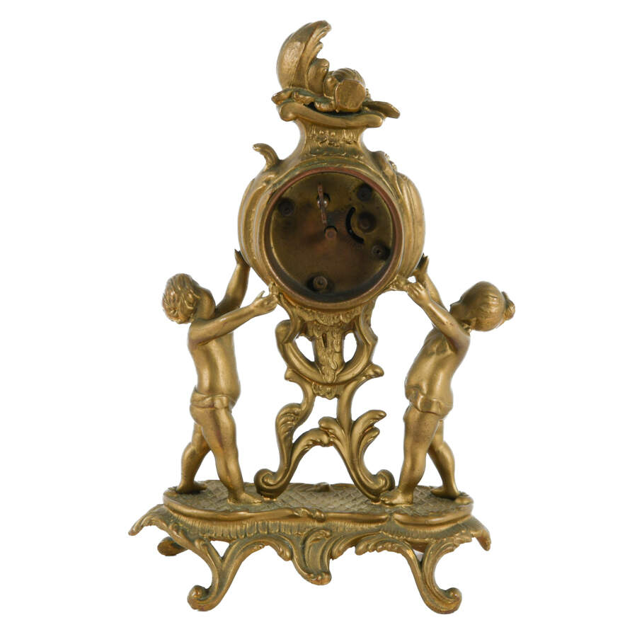 Antique New Haven Figural Mantel Clock-3