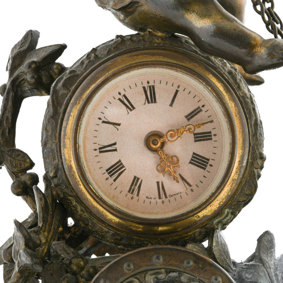 Louis Pierlot Bronze Chariot Shape Clock-5