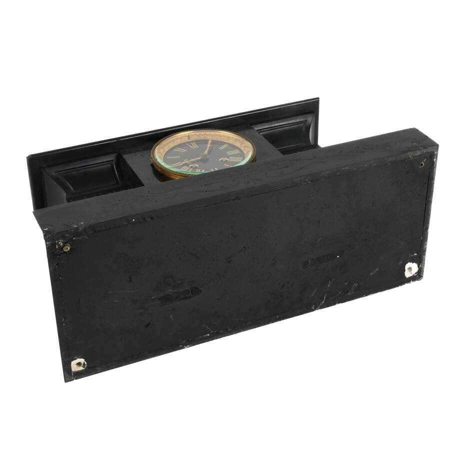 Victorian Black Slate Mantel Clock-7