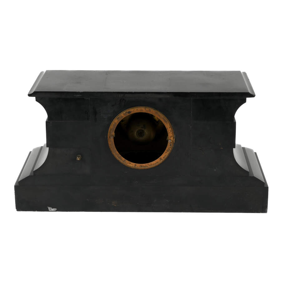 Victorian Black Slate Mantel Clock-3