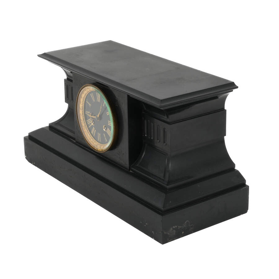 Victorian Black Slate Mantel Clock-2