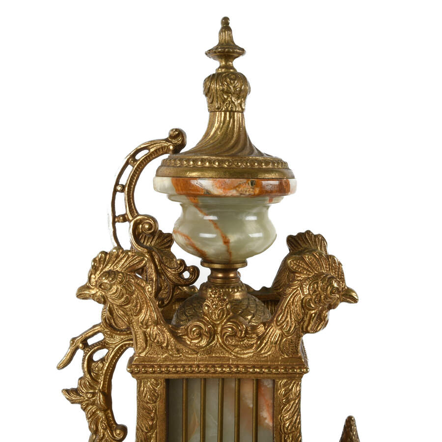 Imperial Gilded Onyx Faun Mantel Clock-7