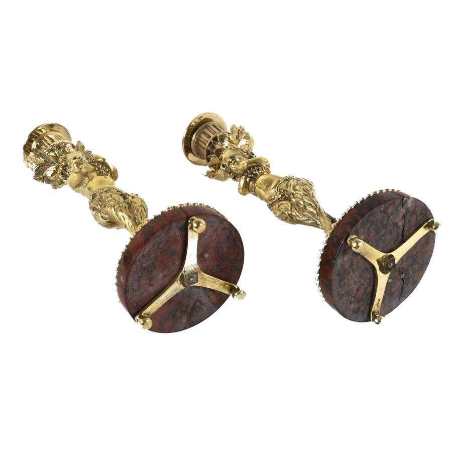 Antique Pair of Gilt Ormolu Cherub Candle Holders-6