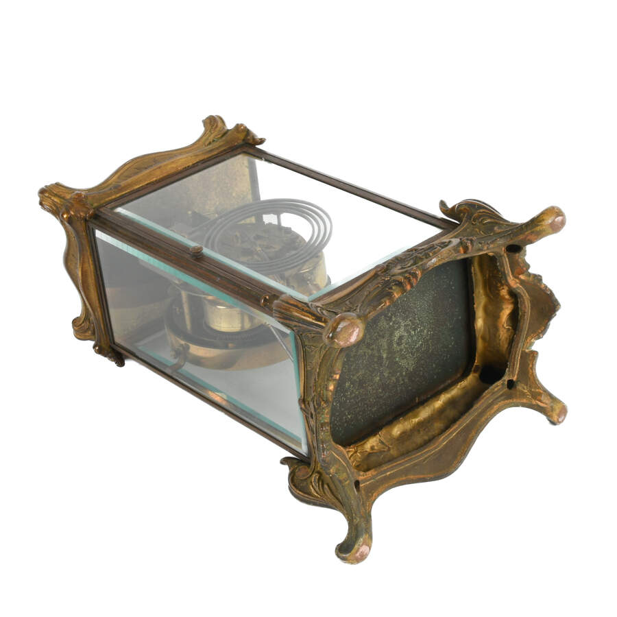 Antique New Haven Brass Regulator Mantel Clock-7