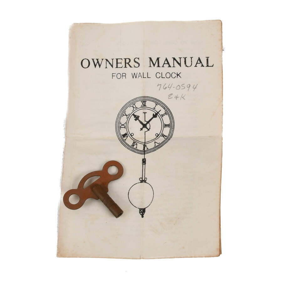 Antique Walnut Regulator Clock with Key and Pendulum-5
